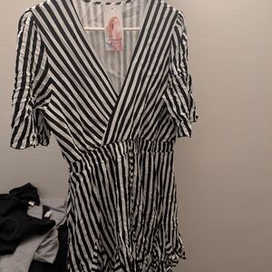 Black and White Striped Dress